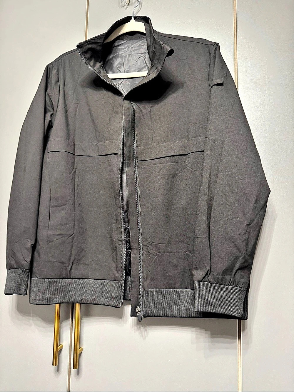 TISEER black Polyester Bomber Jacket NWT